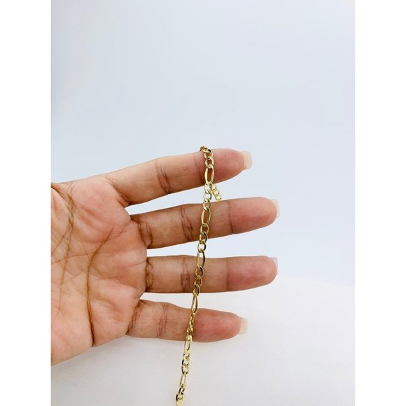 Real 10k Gold Bracelet fígaro 7